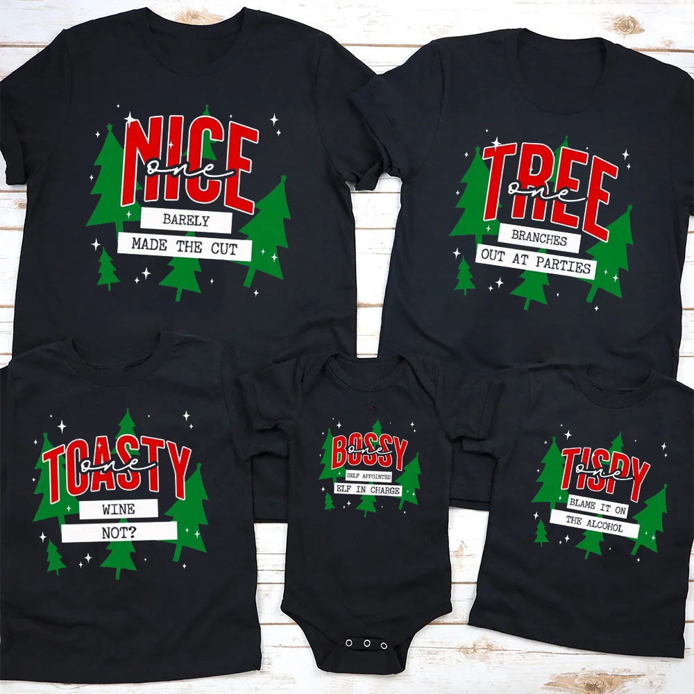 Personalized Funny Group Christmas Family Matching T-Shirts