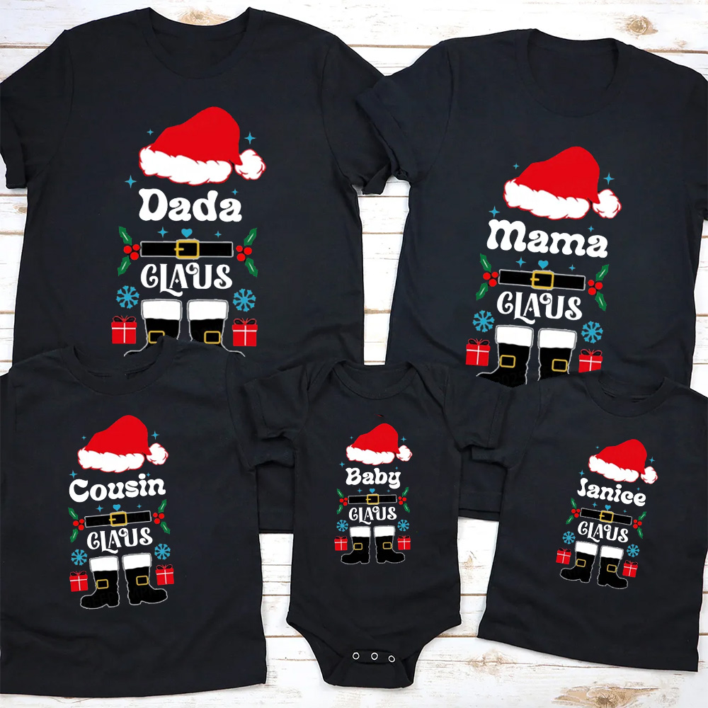 Personalized Santa Claus Christmas Family Matching T-Shirts