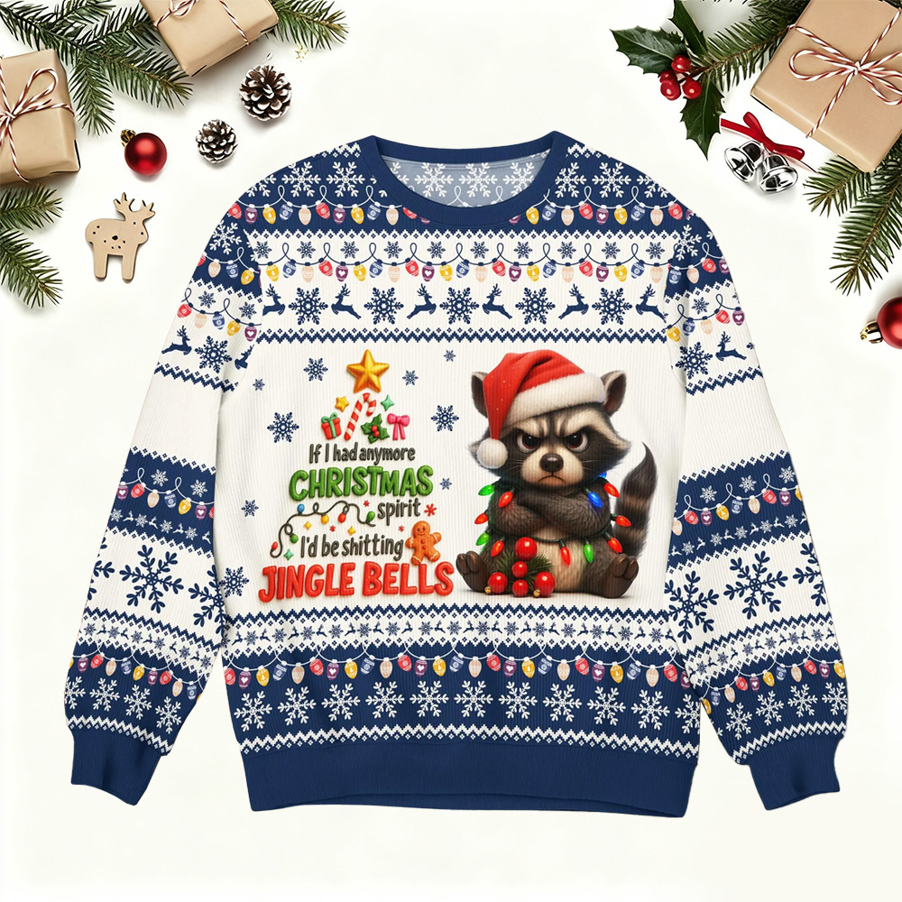 Funny Grumpy Cat Ugly Christmas Sweater Sarcastic Holiday Outfit
