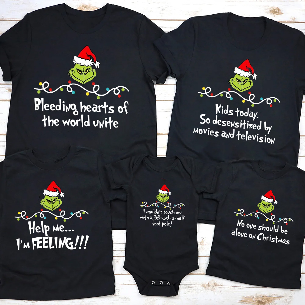 Personalized Sassy Christmas Spirit Family Matching T-Shirts