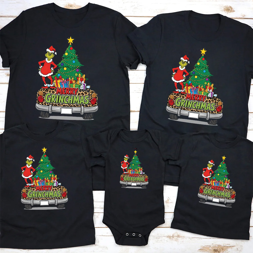 Festive Holiday Ride Family Matching T-Shirts