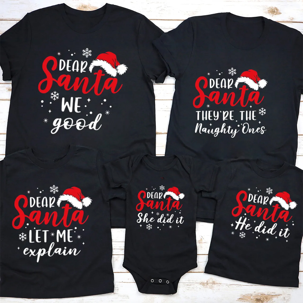Santa Claus Customized Quotes Family Matching T-Shirts