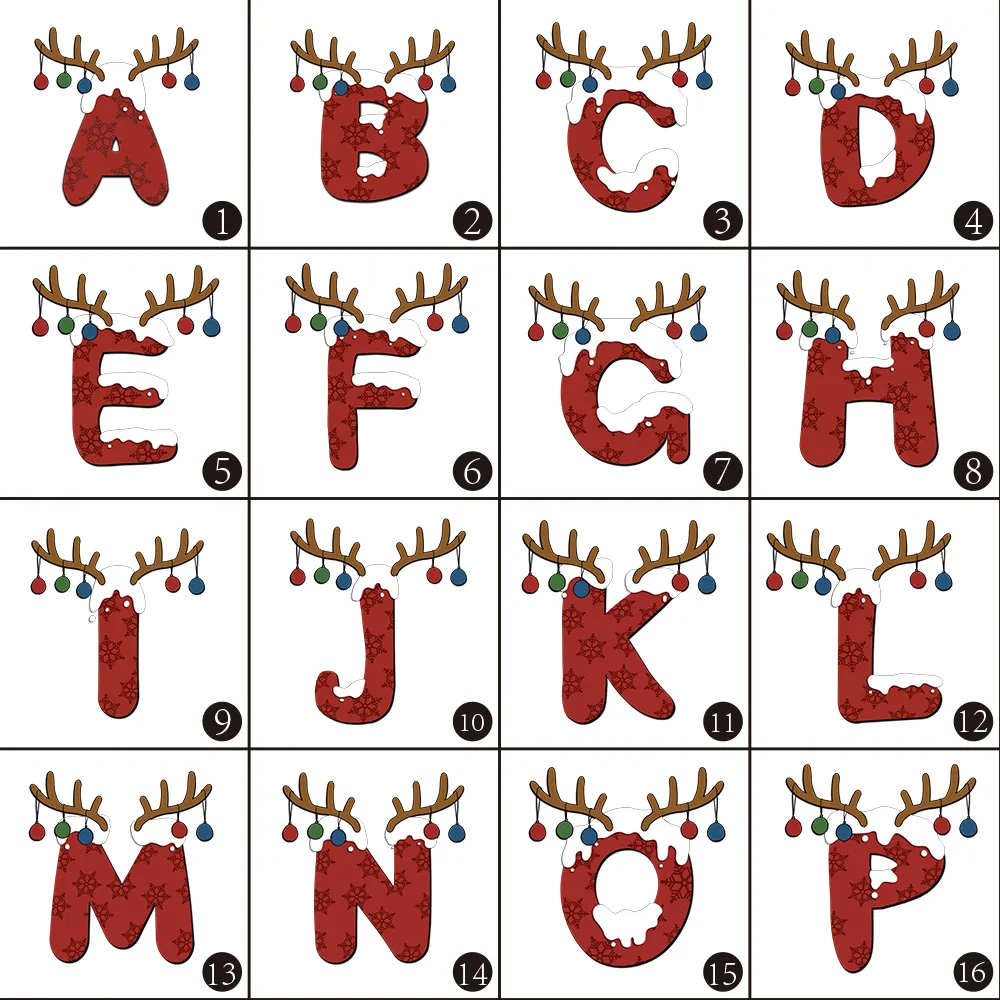 Red Letters Antlers Christmas Family Matching Pajamas