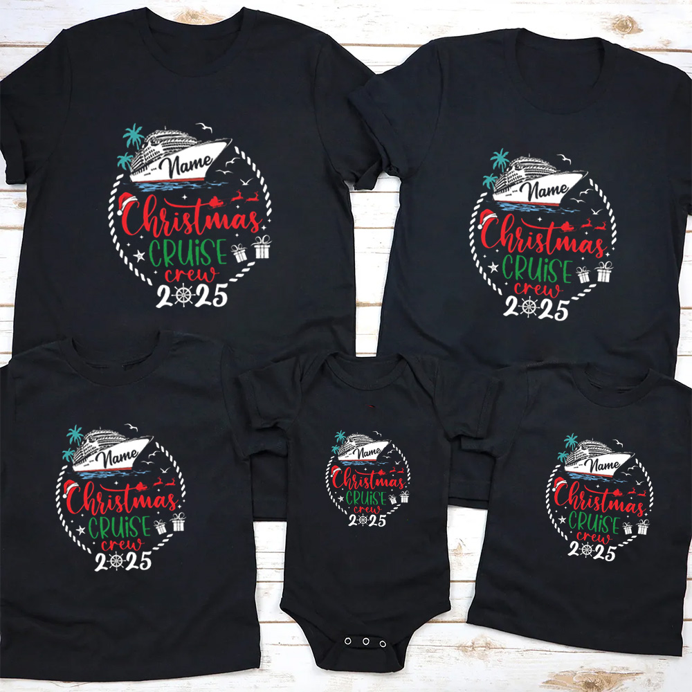 2025 Christmas Cruise Crew Family Matching T-shirts