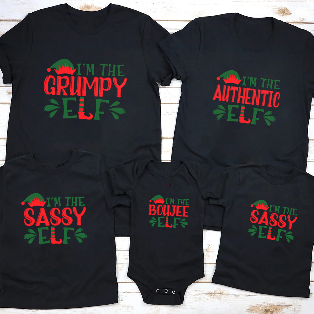 Personalized ELF Christmas family matching T-shirts
