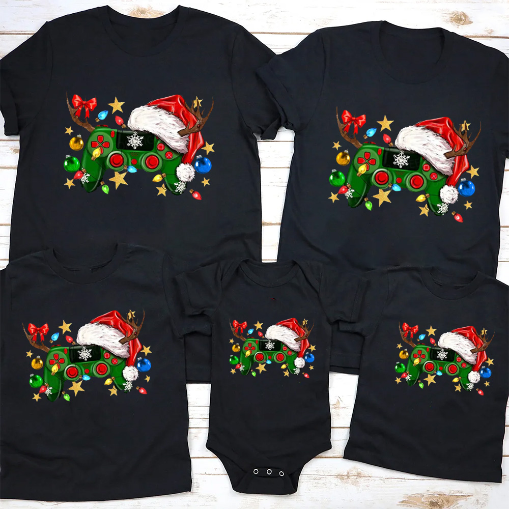 Christmas Game Controller Family Matching T-Shirts