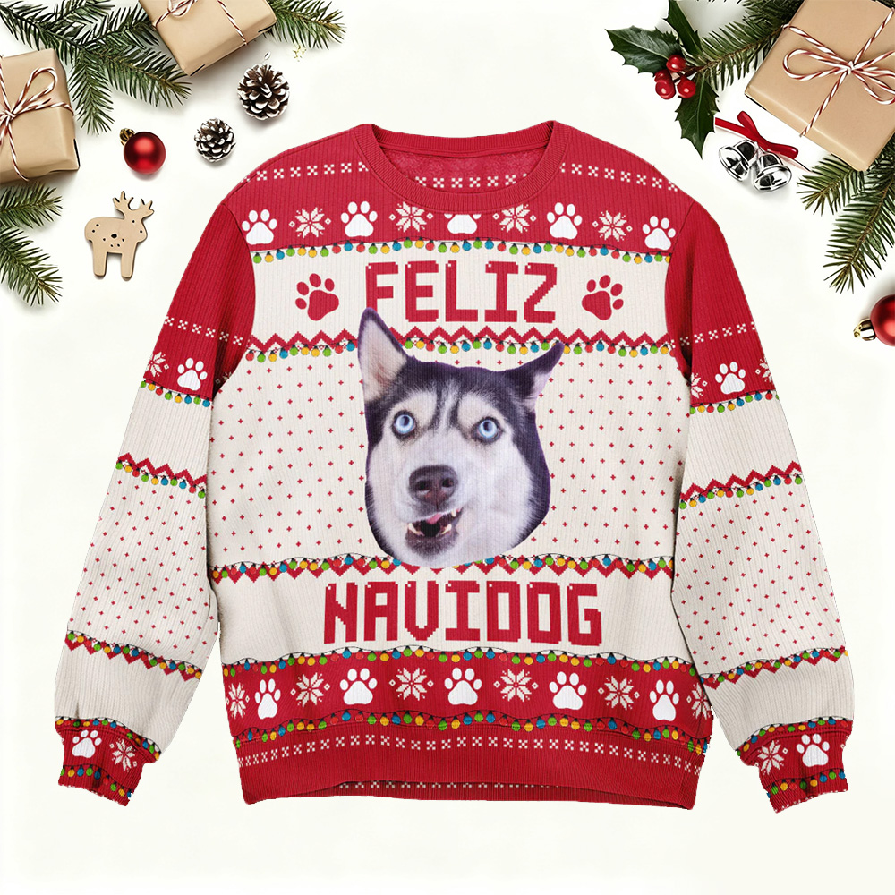 Personalized Pet Photo Christmas Ugly Sweater