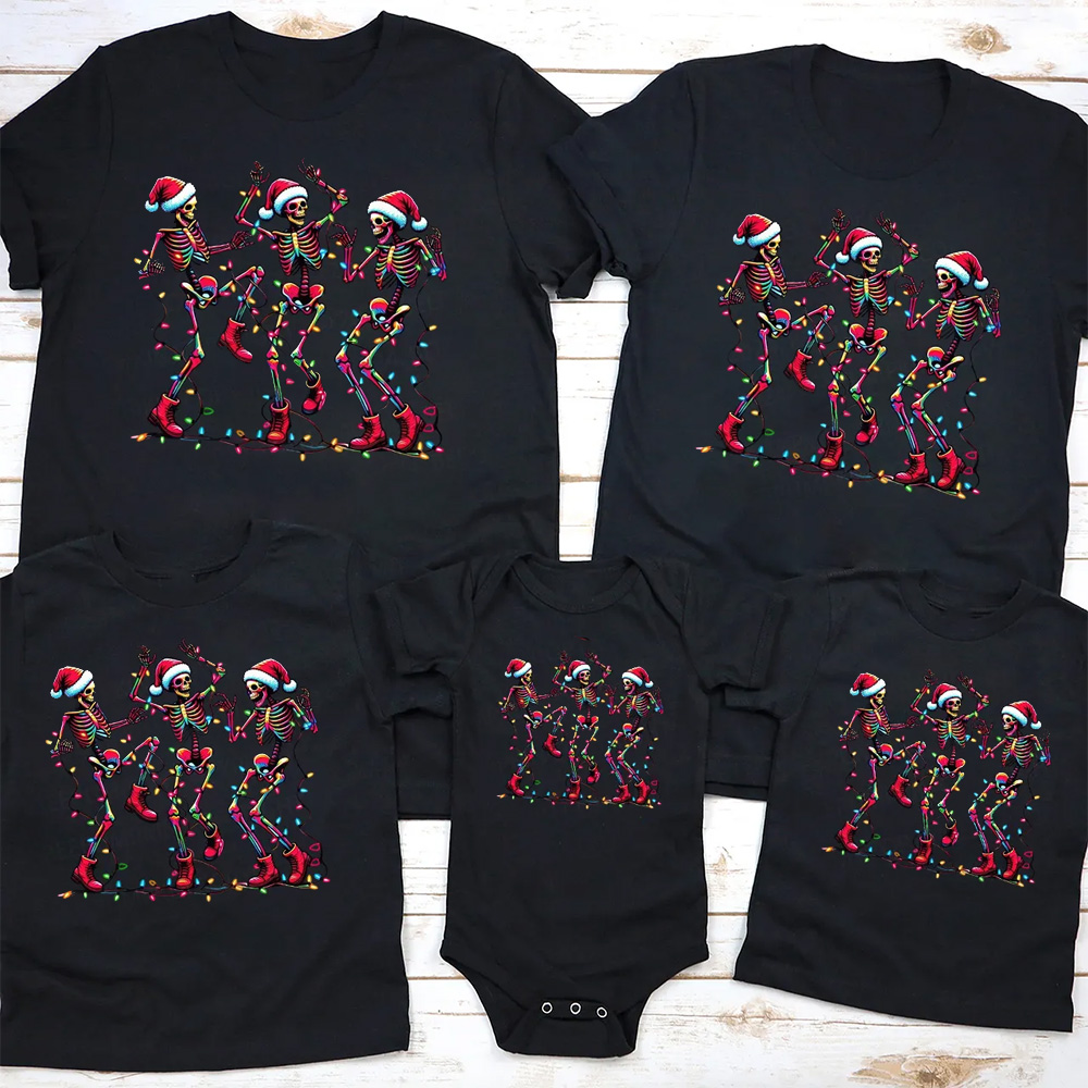 Skeleton Christmas Family Matching T-Shirts