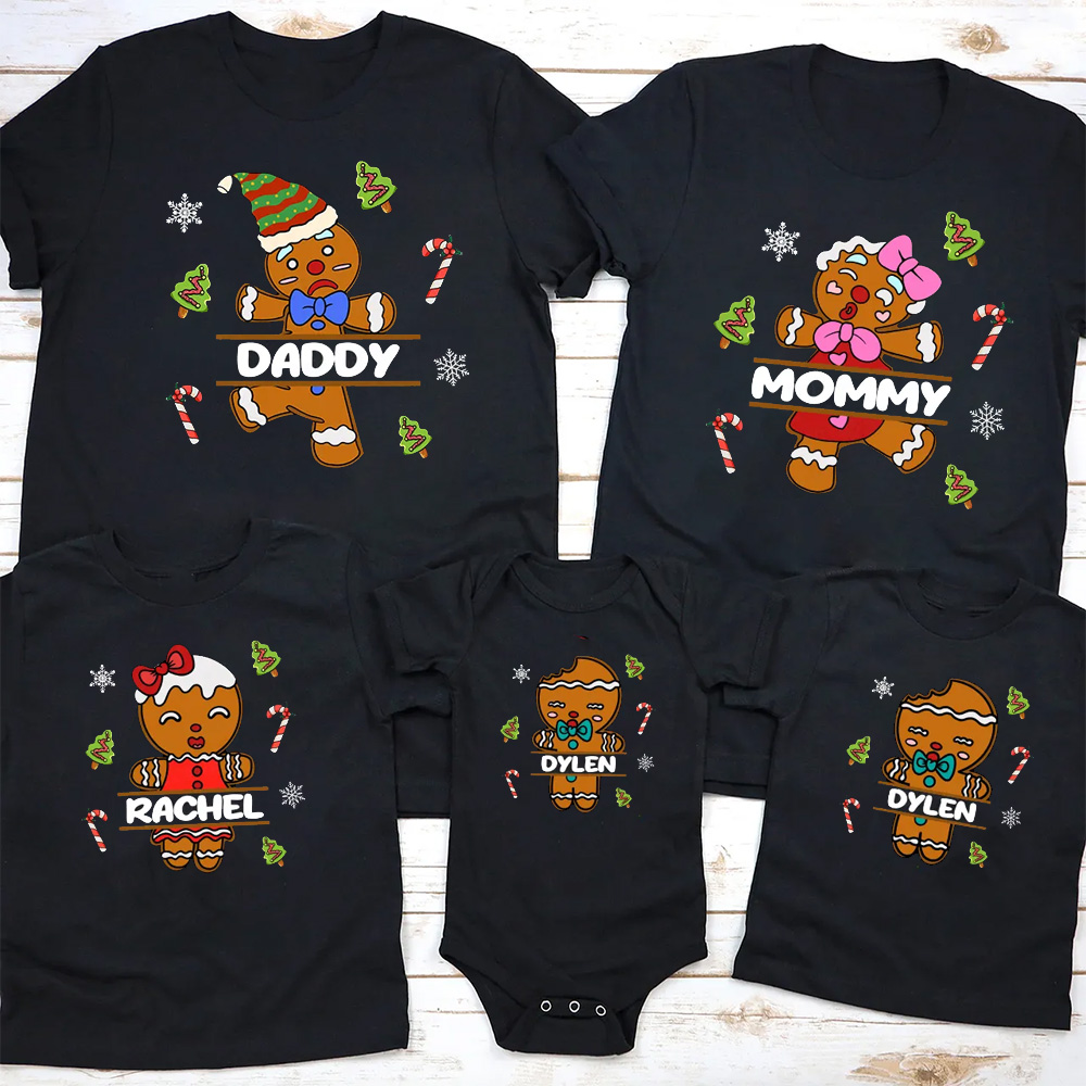 Christmas Gingerbread Man Family Matching T-Shirts