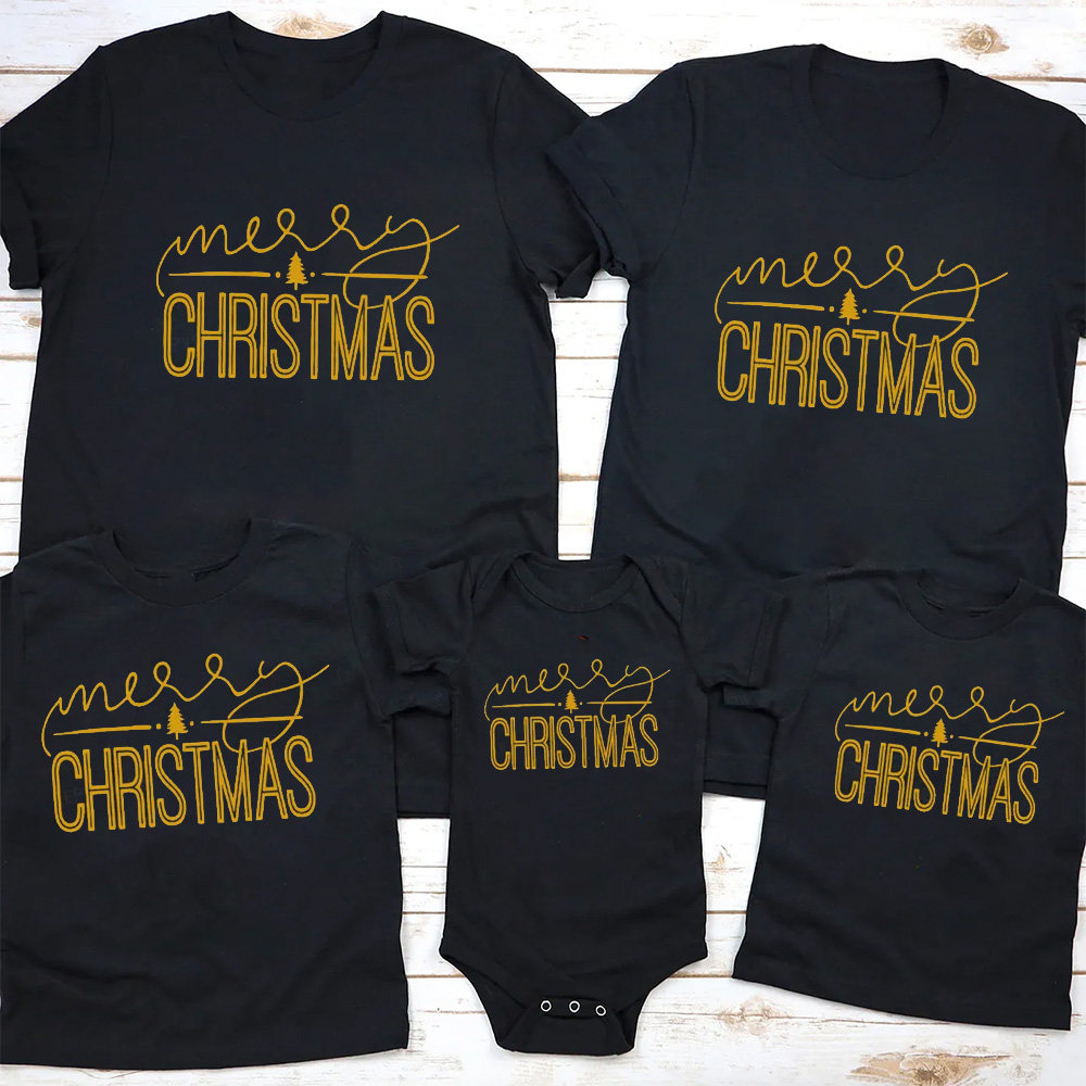 Christmas Simple Drawing T-Shirt For Family