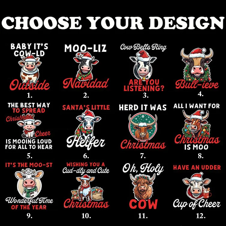 Personalized Christmas Cow Family Matching Pajama Set