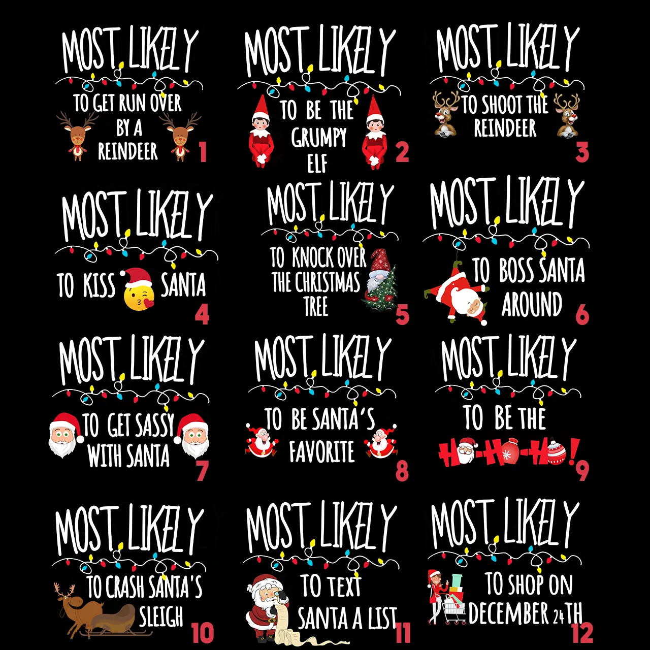 Emoticons Most Likely To Funny Christmas Pajamas For Family