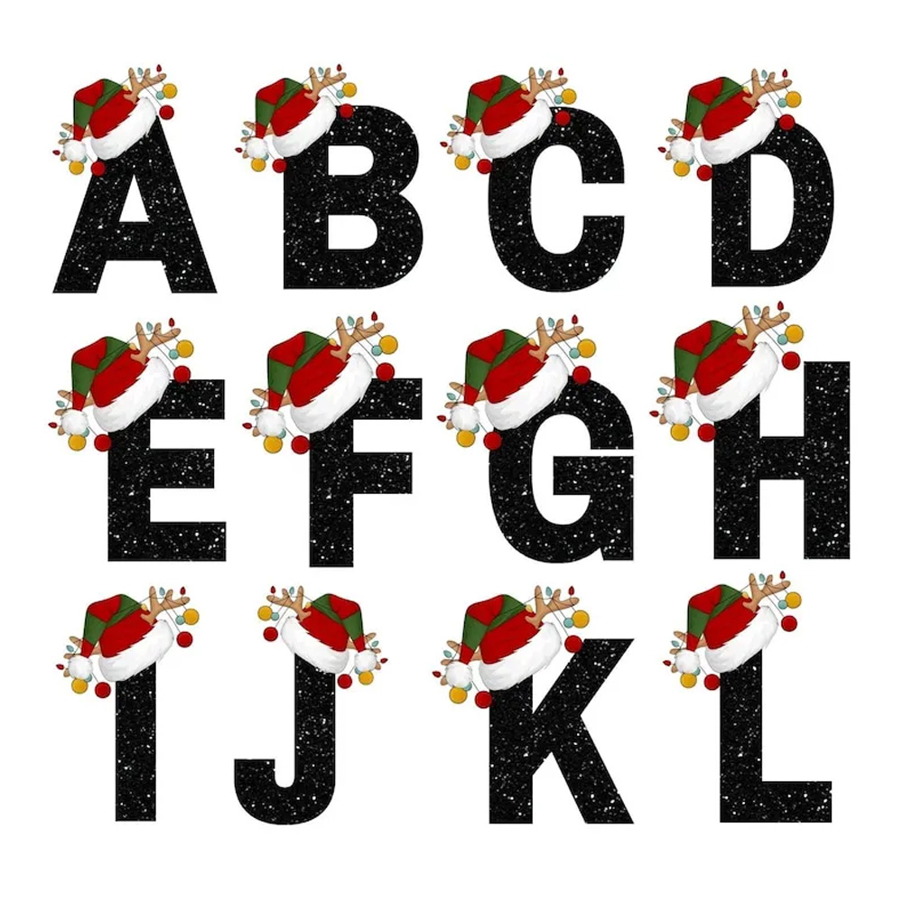 Personalized Christmas Alphabet Family Matching Blue Pajamas