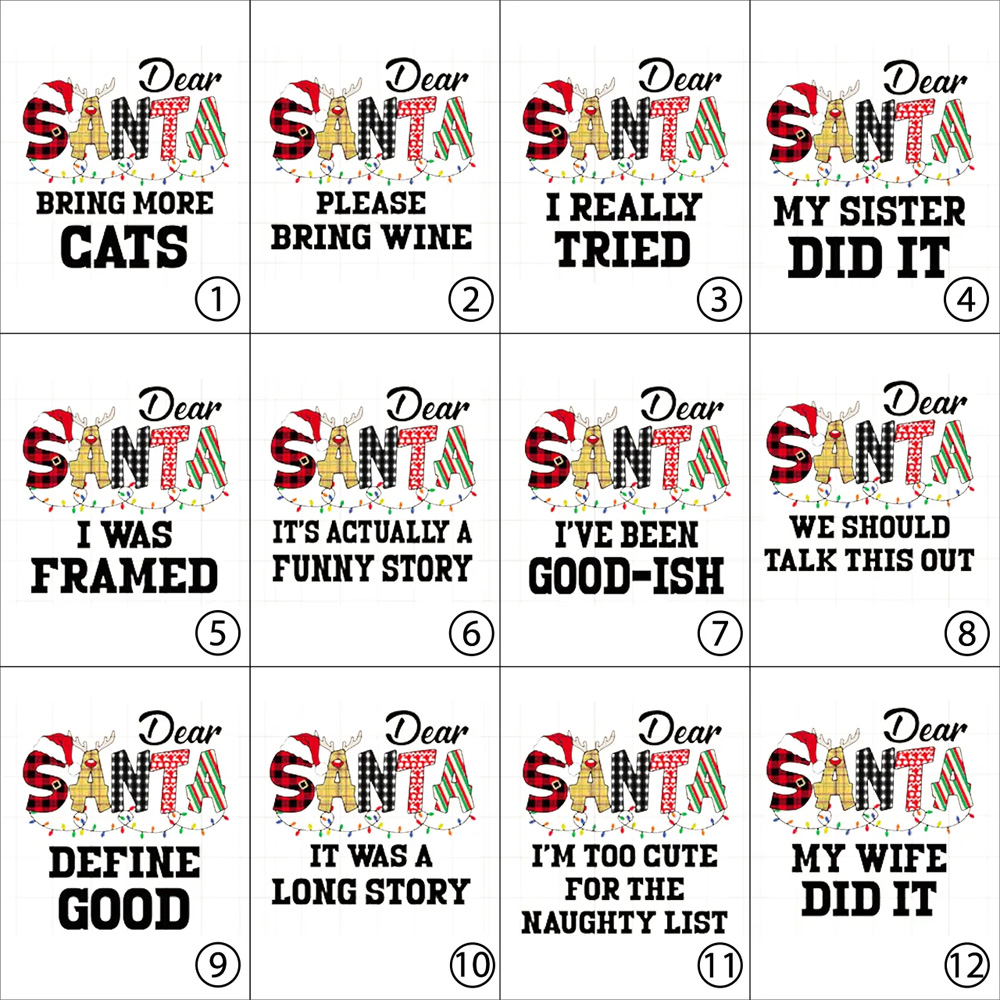 Dear Santa Spelling Design Christmas Matching Pajamas