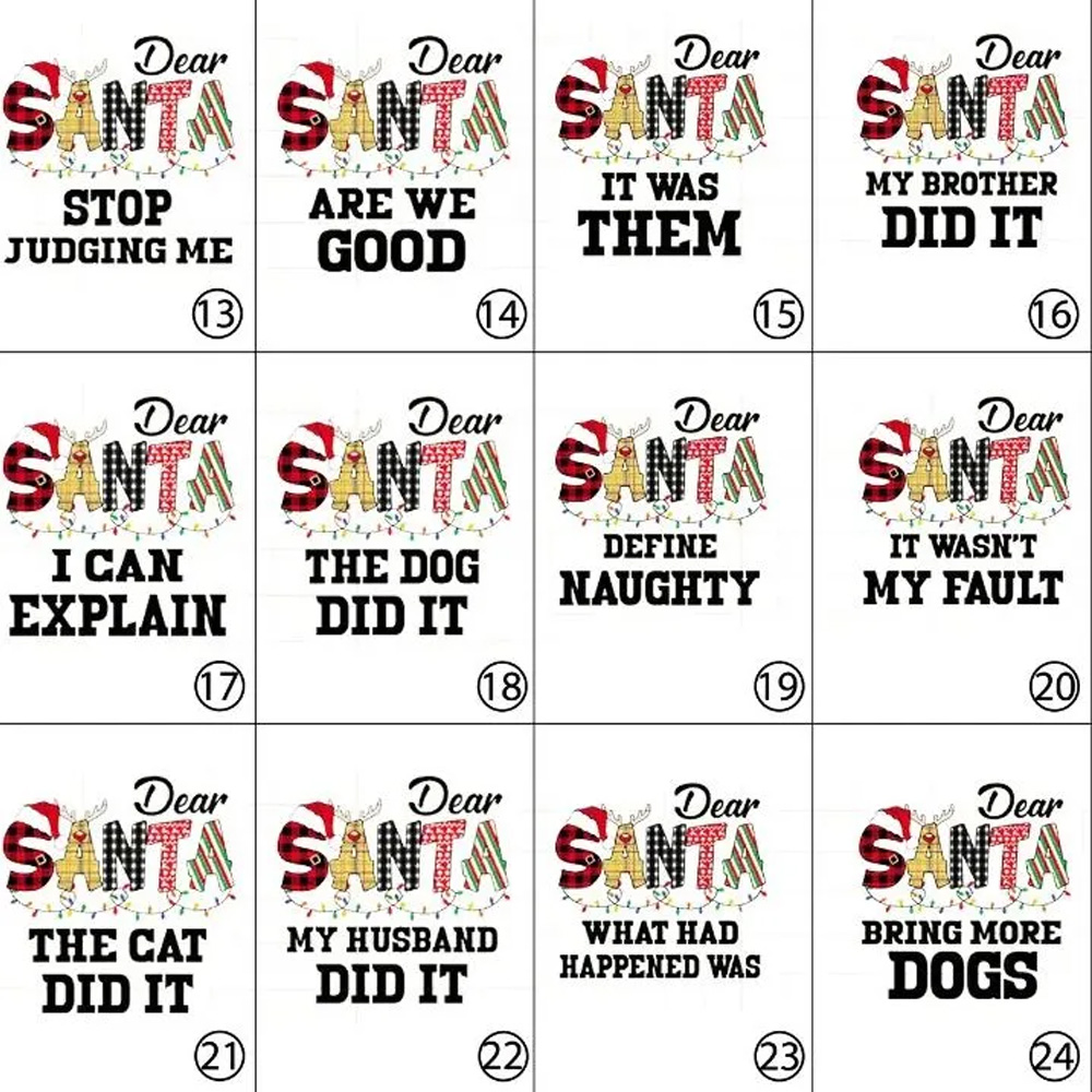 Dear Santa Spelling Design Christmas Family Matching Blue Pajamas