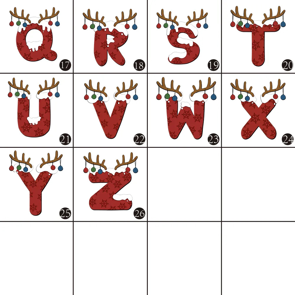 Red Letters Antlers Christmas Family Matching Pajamas