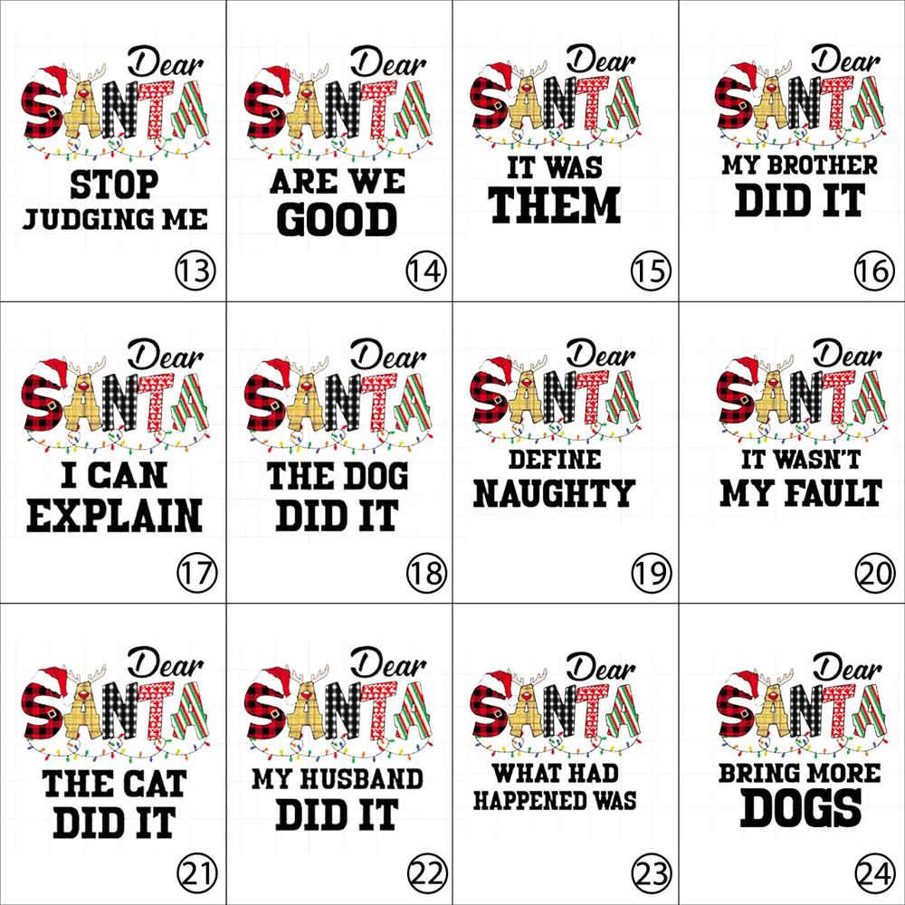 Dear Santa Spelling Design Christmas Matching Pajamas
