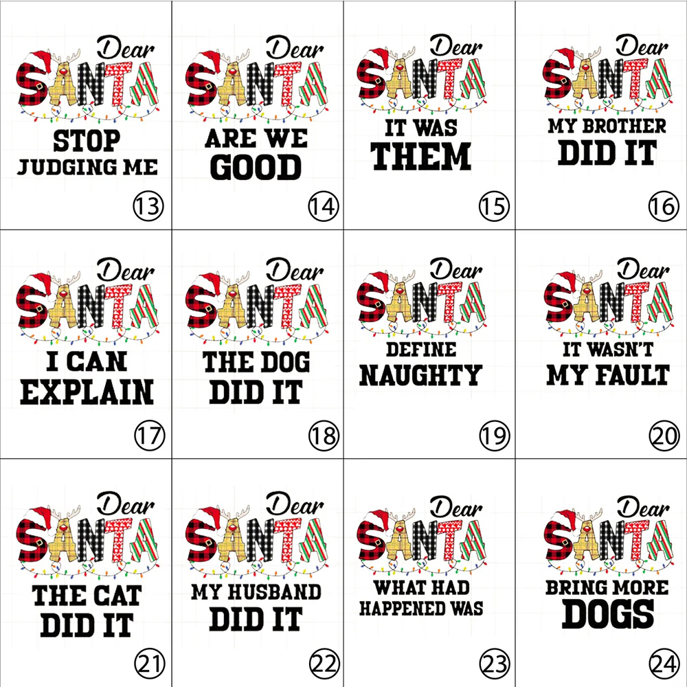 Dear Santa Spelling Design Christmas Matching Shirts