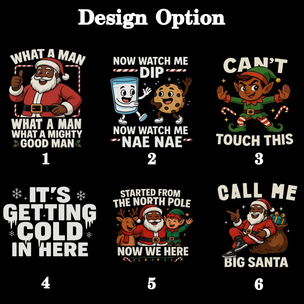 Personalized Brown Santa Christmas Family Matching T-Shirts