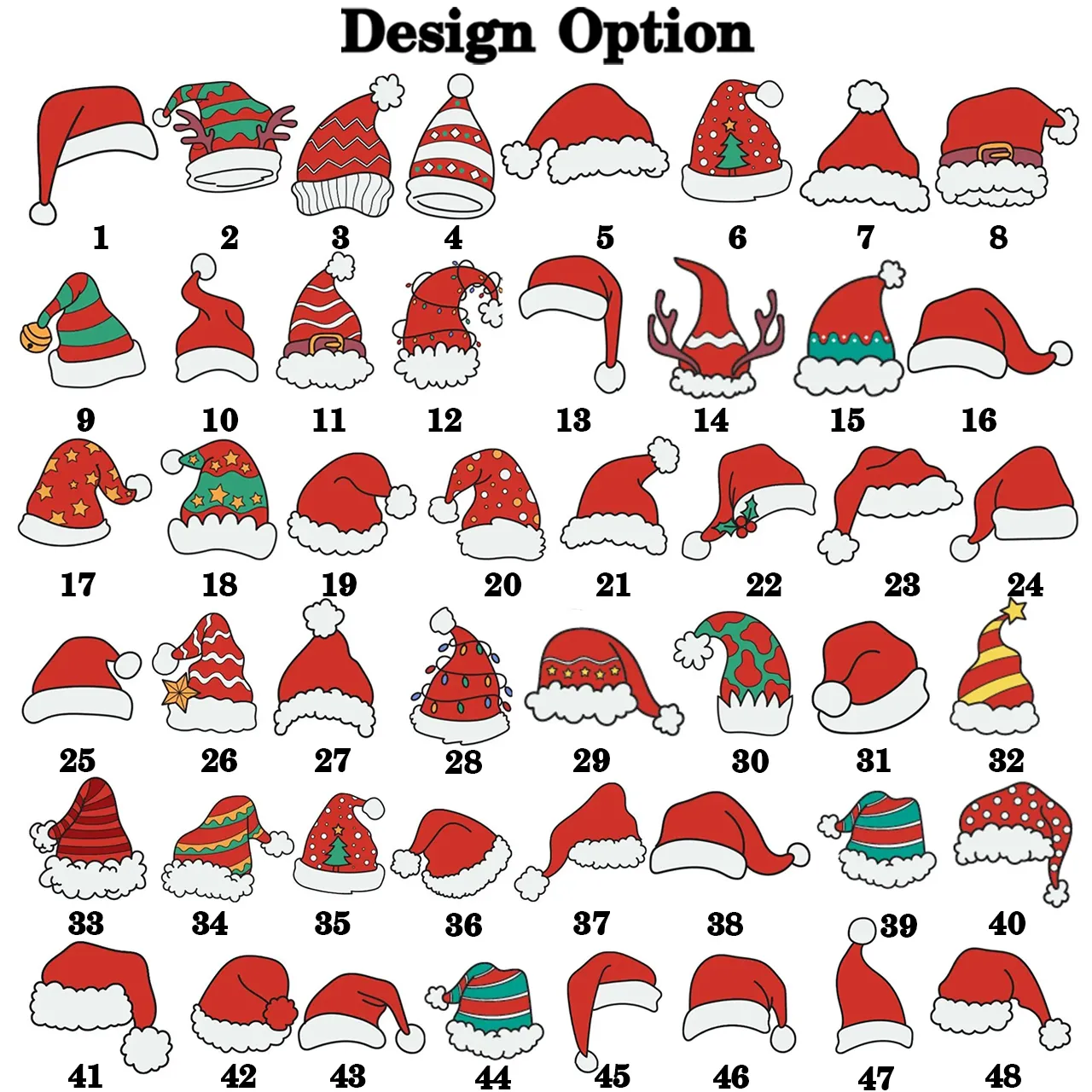 Personalized Santa Hat Christmas Family Matching T-Shirts