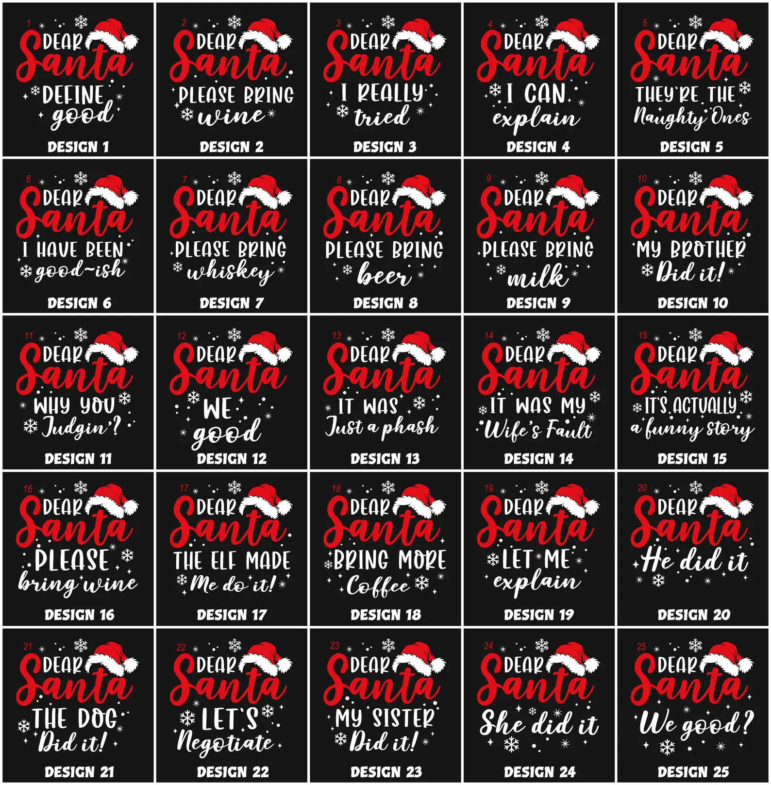 Santa Claus Customized Quotes Family Matching T-Shirts