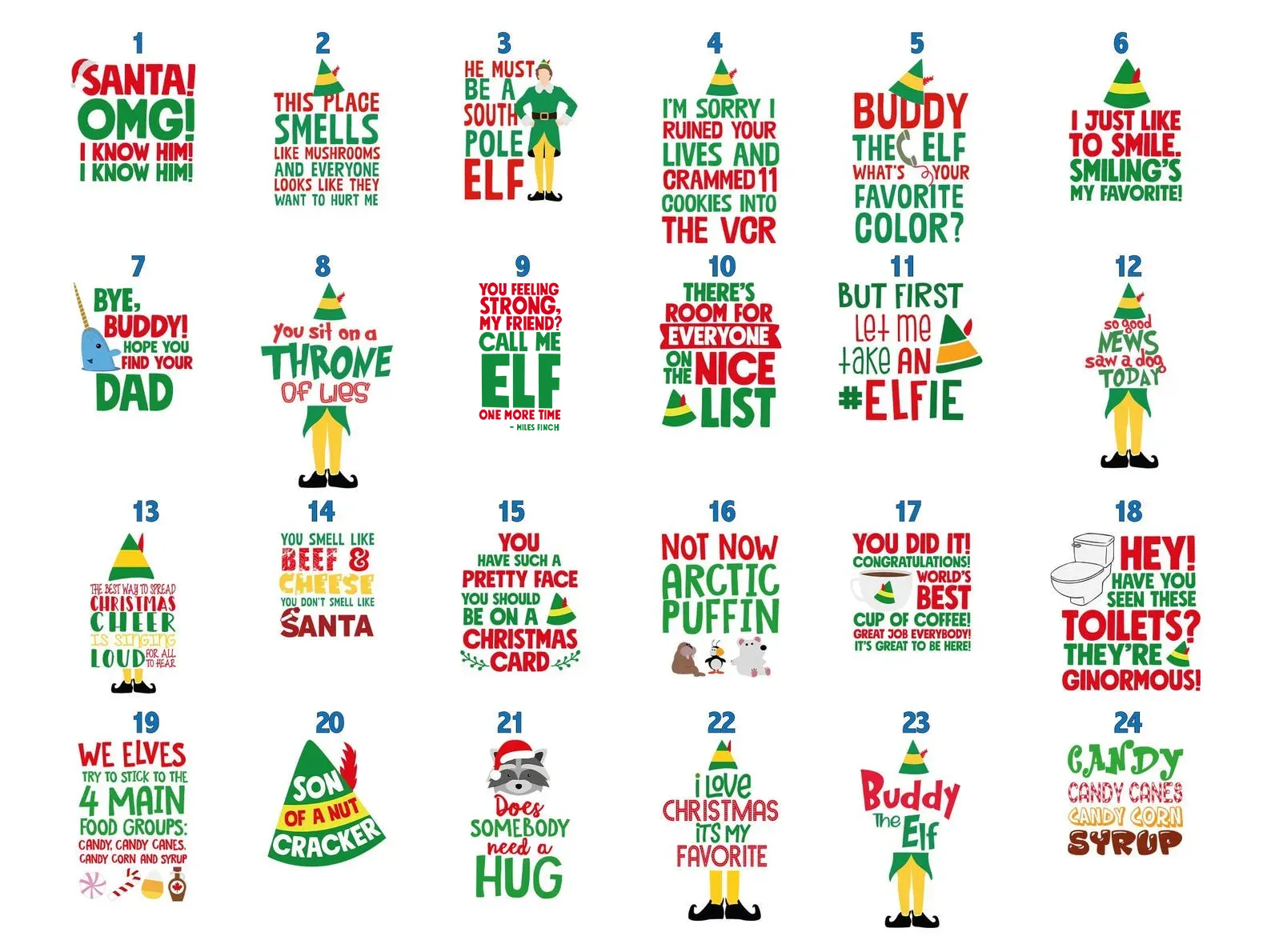 Elf Movie Quote Family Matching T-Shirts