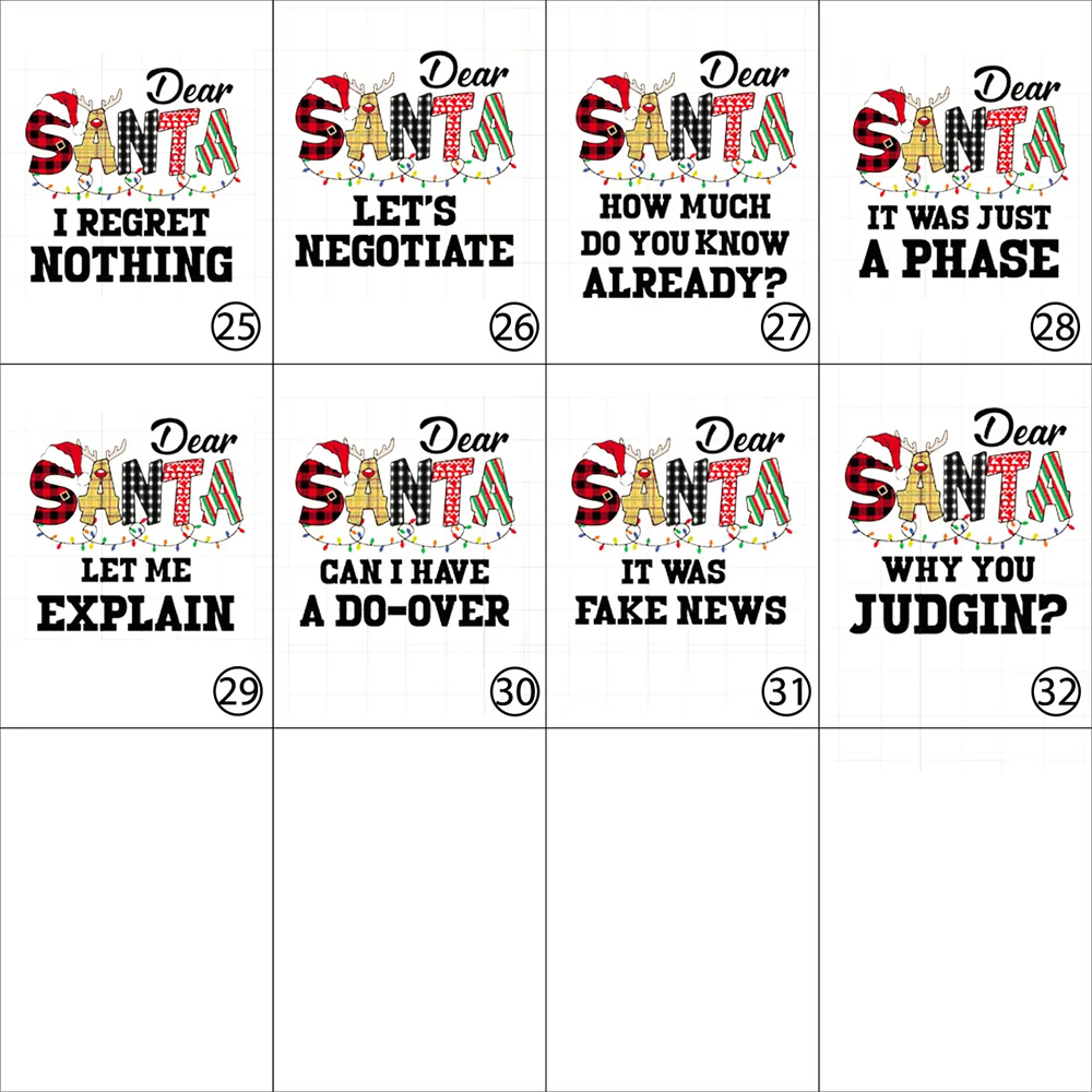 Dear Santa Spelling Design Christmas Matching Pajamas
