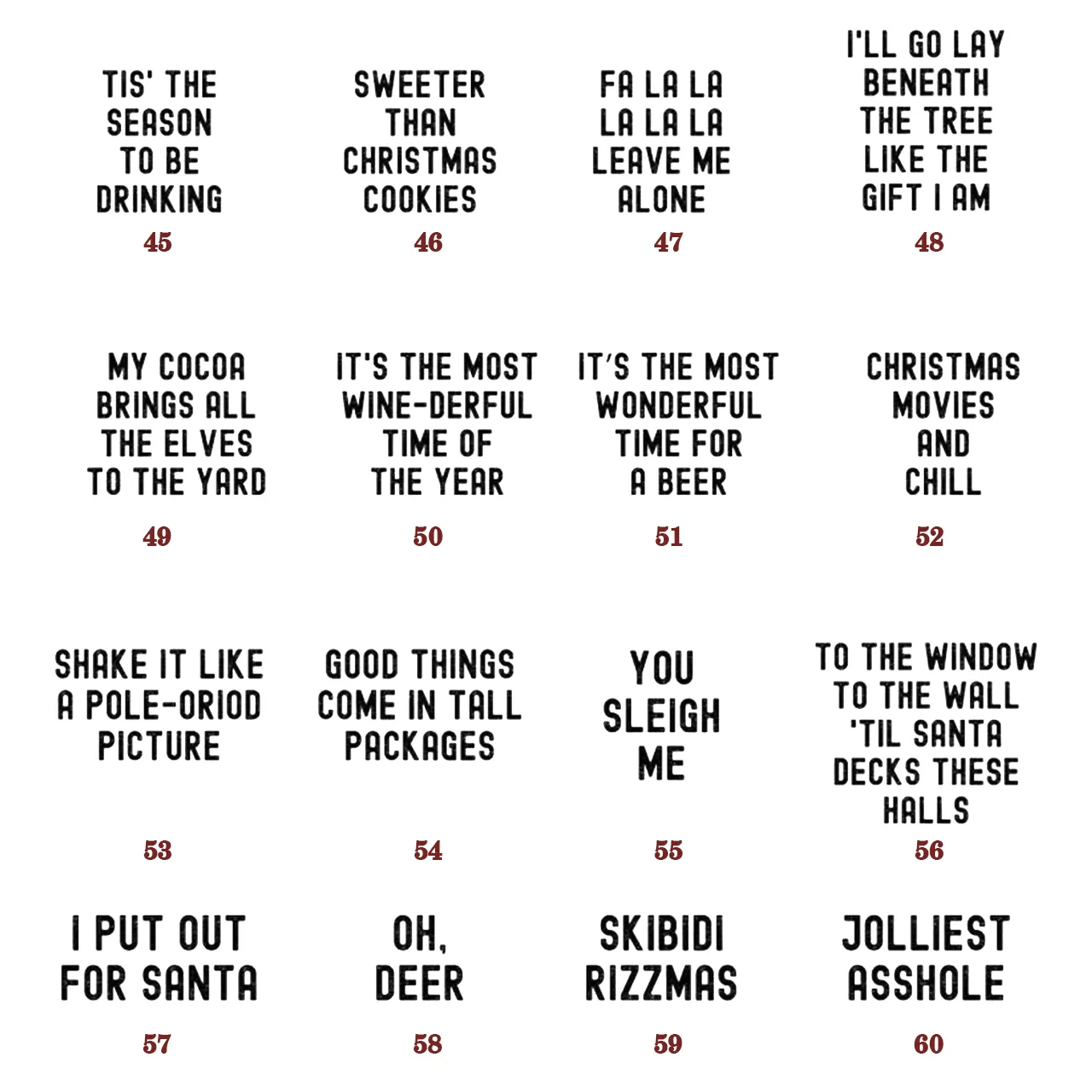 Personalized Funny 60 Quotes Christmas Party Family Matching Pajamas