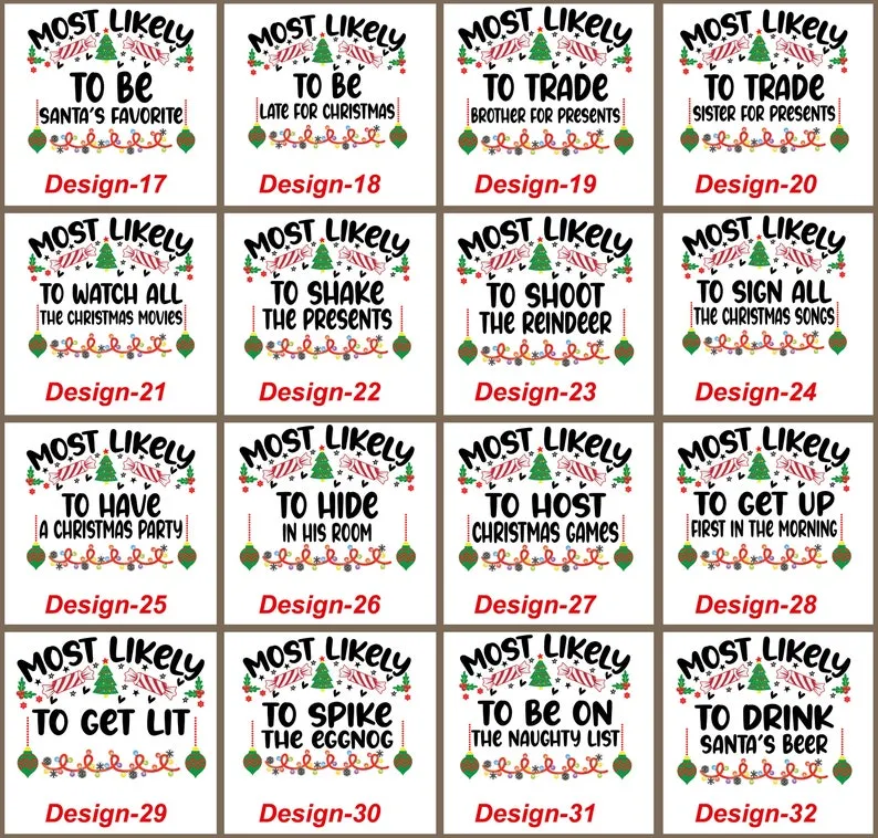 Personalized 72 Quotes Most Likely to Family Matching T-Shirts