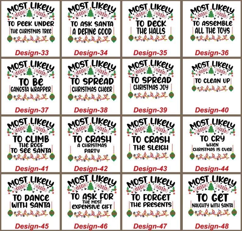 Personalized 72 Quotes Most Likely to Family Matching T-Shirts