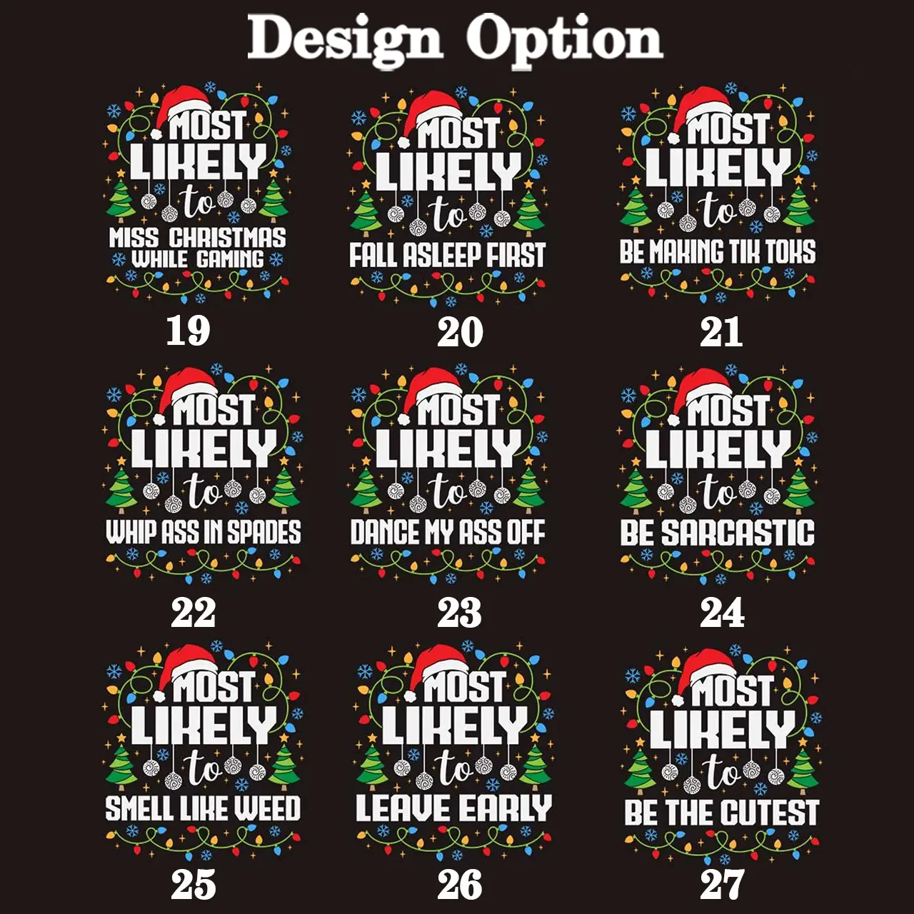 Personalized 27 Most Likely To Christmas Family Matching T-Shirts