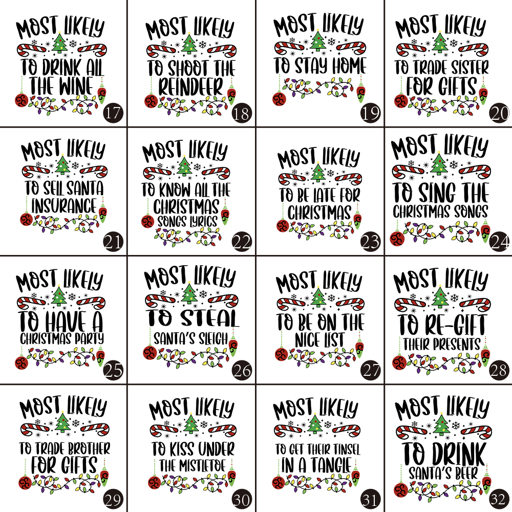 48 Quotes Most Likely To Christmas Family Matching Shirt