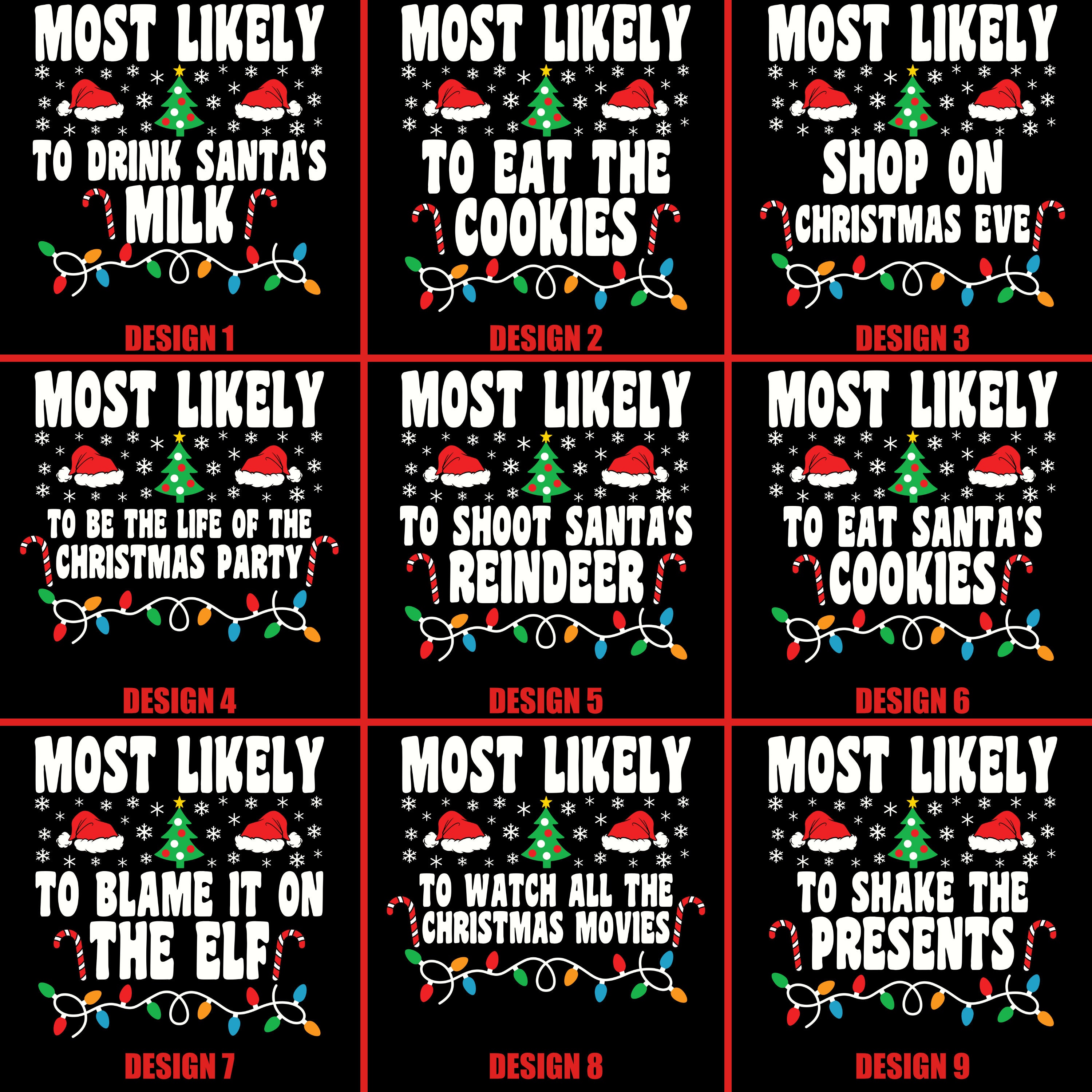 Most Likely To Light Tree Family Matching T-Shirts