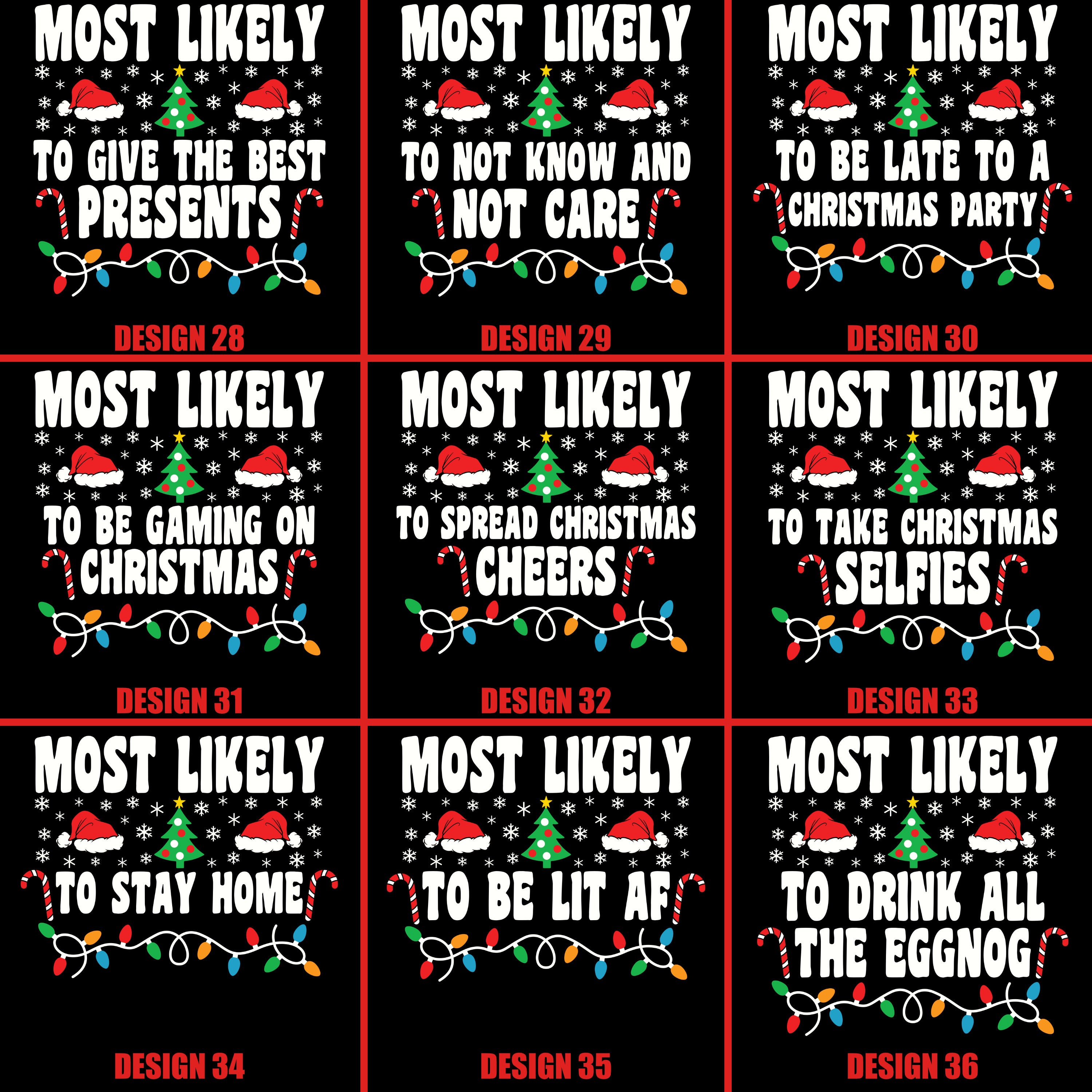 Most Likely To Light Tree Family Matching T-Shirts