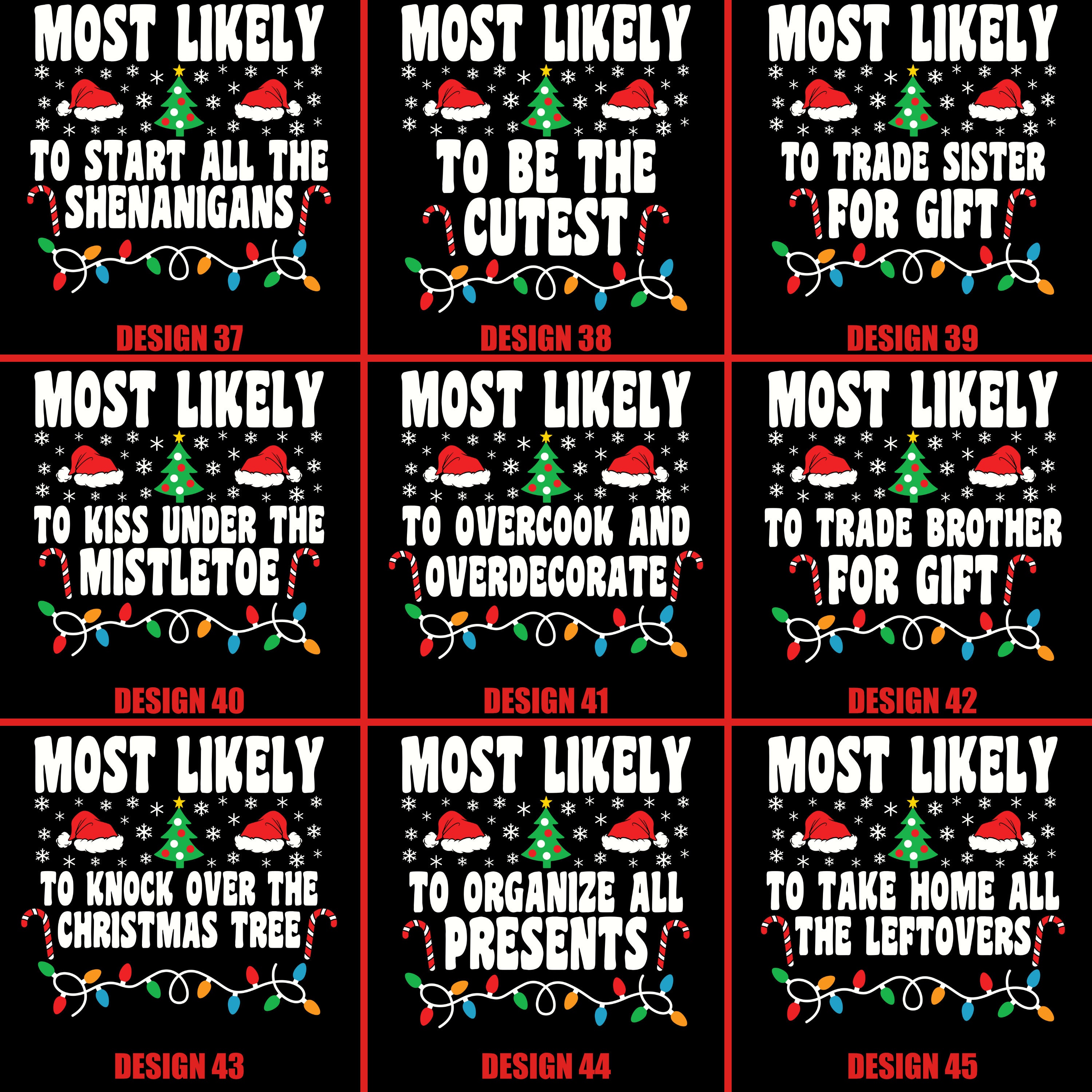 Most Likely To Light Tree Family Matching T-Shirts