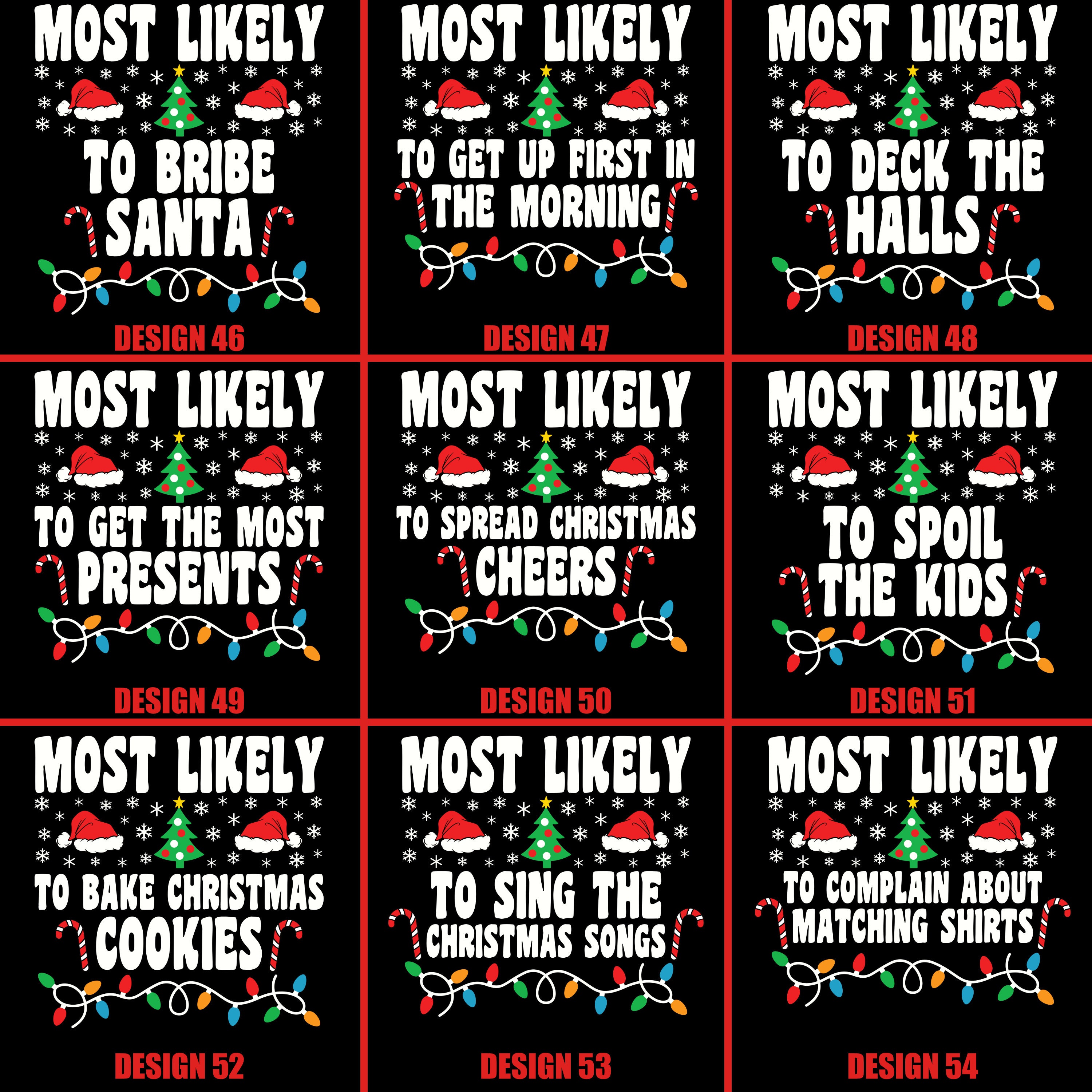 Most Likely To Light Tree Family Matching T-Shirts