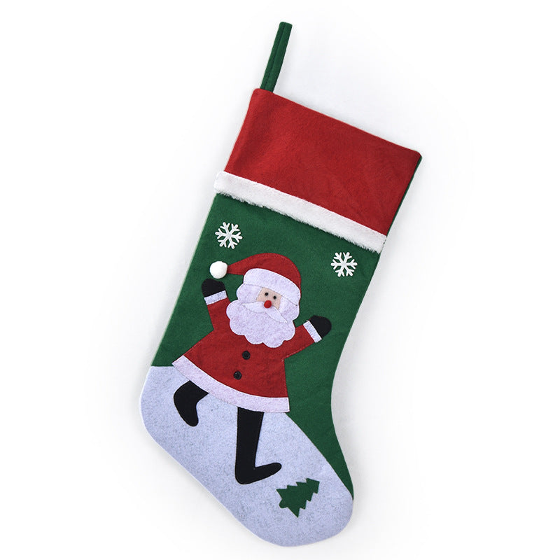 Gingerbread Man Snowman Christmas Stocking Decorated Gift Bag