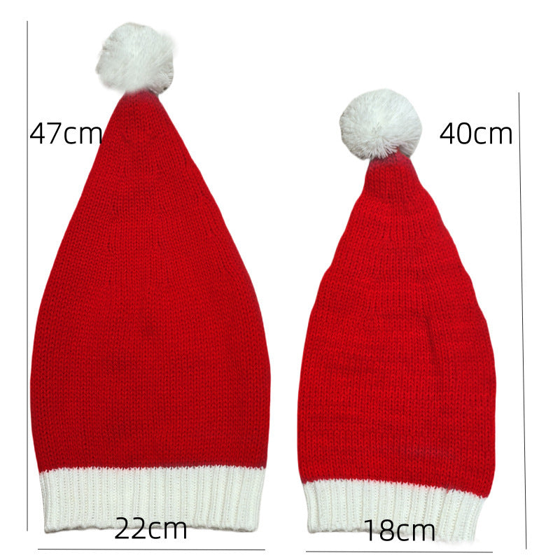 Classic Red Knitted Parent-Child Christmas Hat
