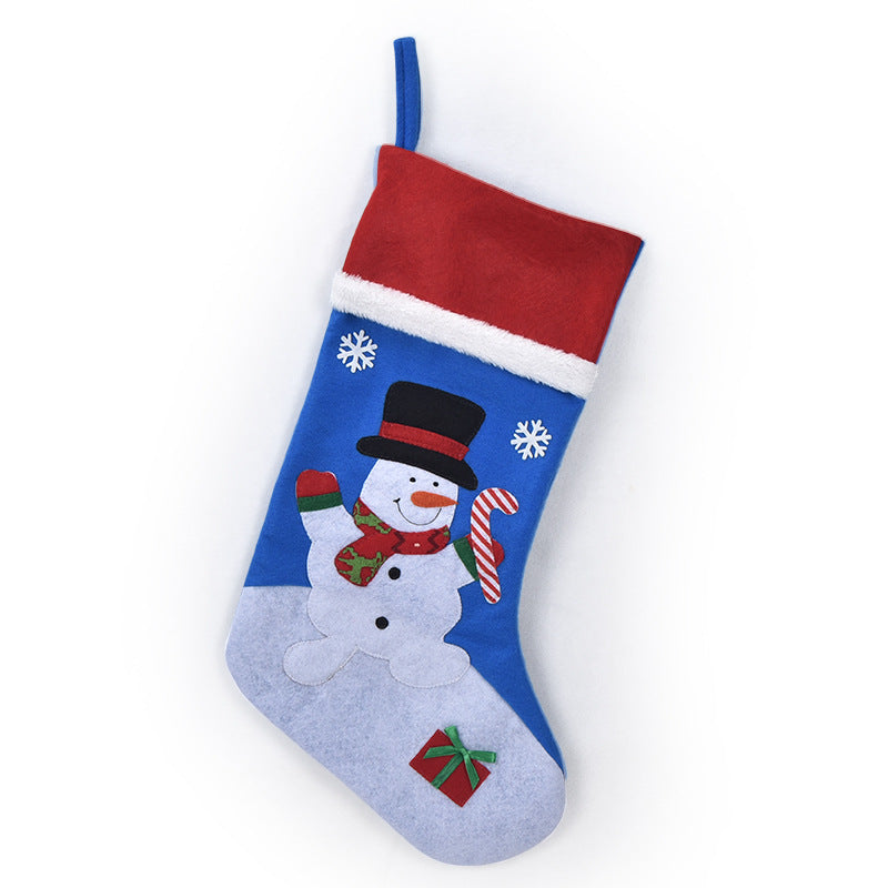 Gingerbread Man Snowman Christmas Stocking Decorated Gift Bag