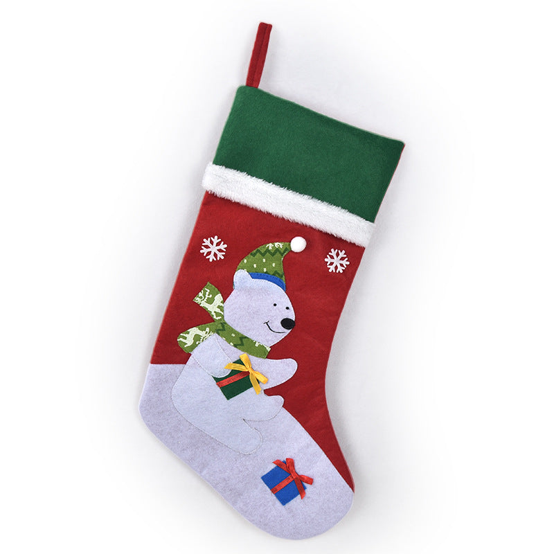 Gingerbread Man Snowman Christmas Stocking Decorated Gift Bag