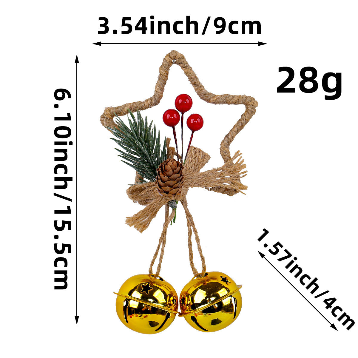 Christmas Five-pointed Star Bell Decoration Ornaments