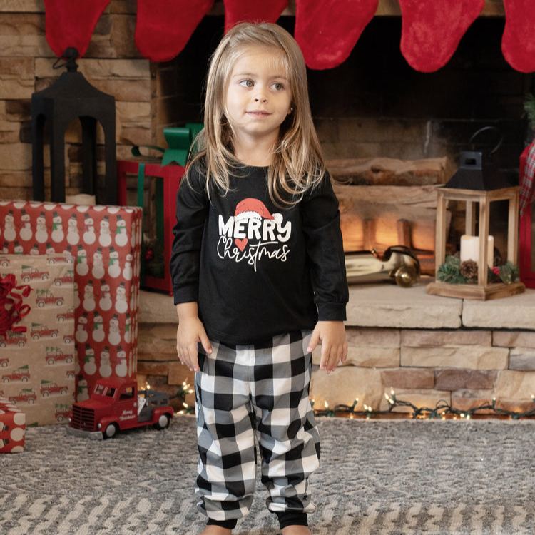 Christmas Family Matching Letters Print Long-sleeve Pajamas Sets