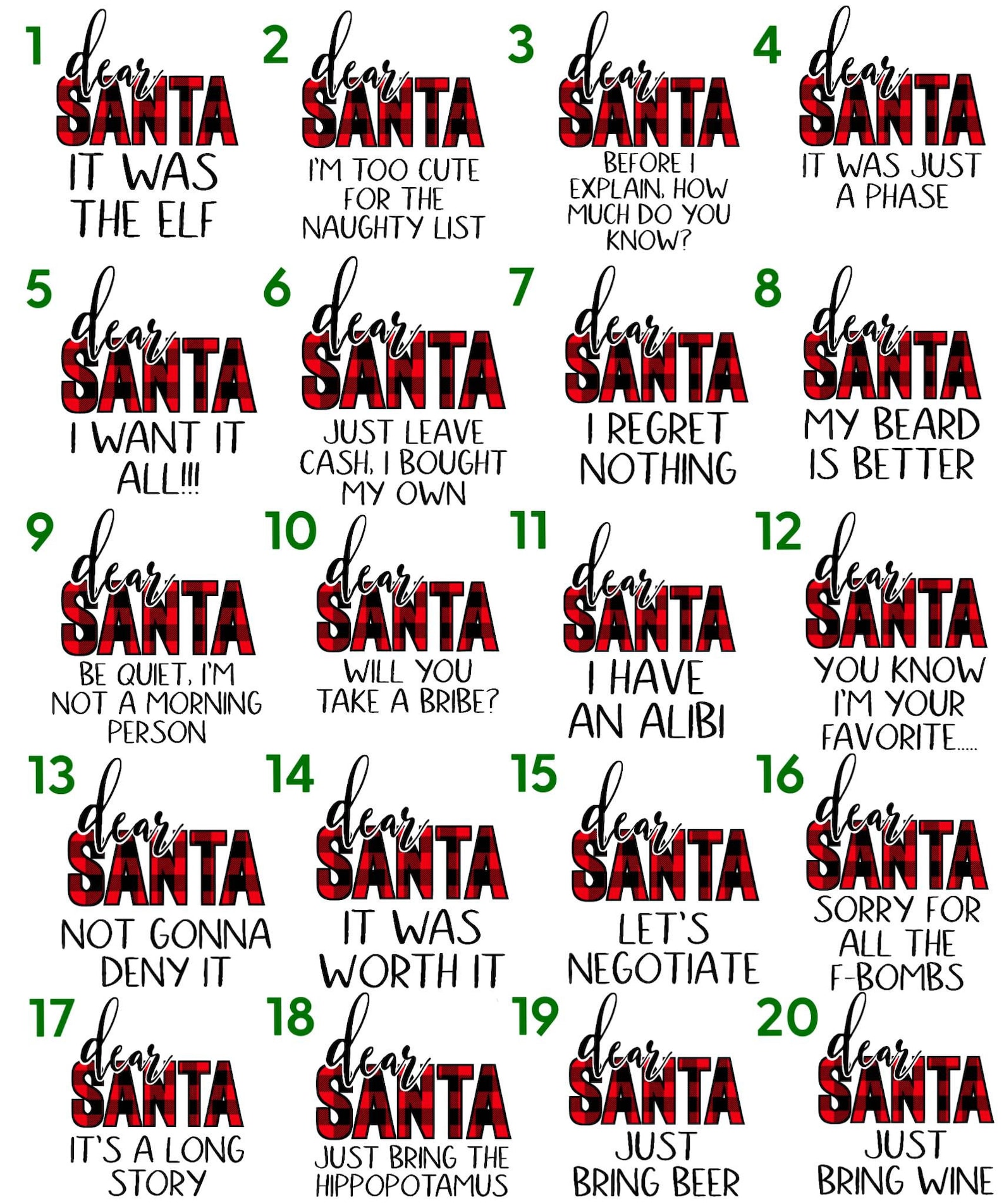 Personalized Dear Santa Quotes Matching Shirts