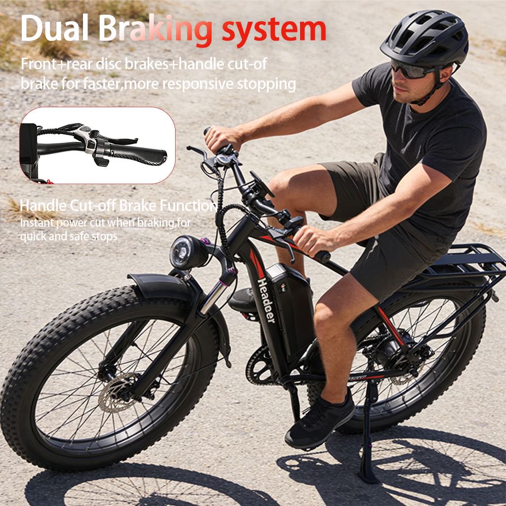 Headeer BD2640 Electric Bike for Adults 750W, 48V 21.6Ah Removable Battery ,45Km/h Max Speed,26" x 4.0" Fat Tire