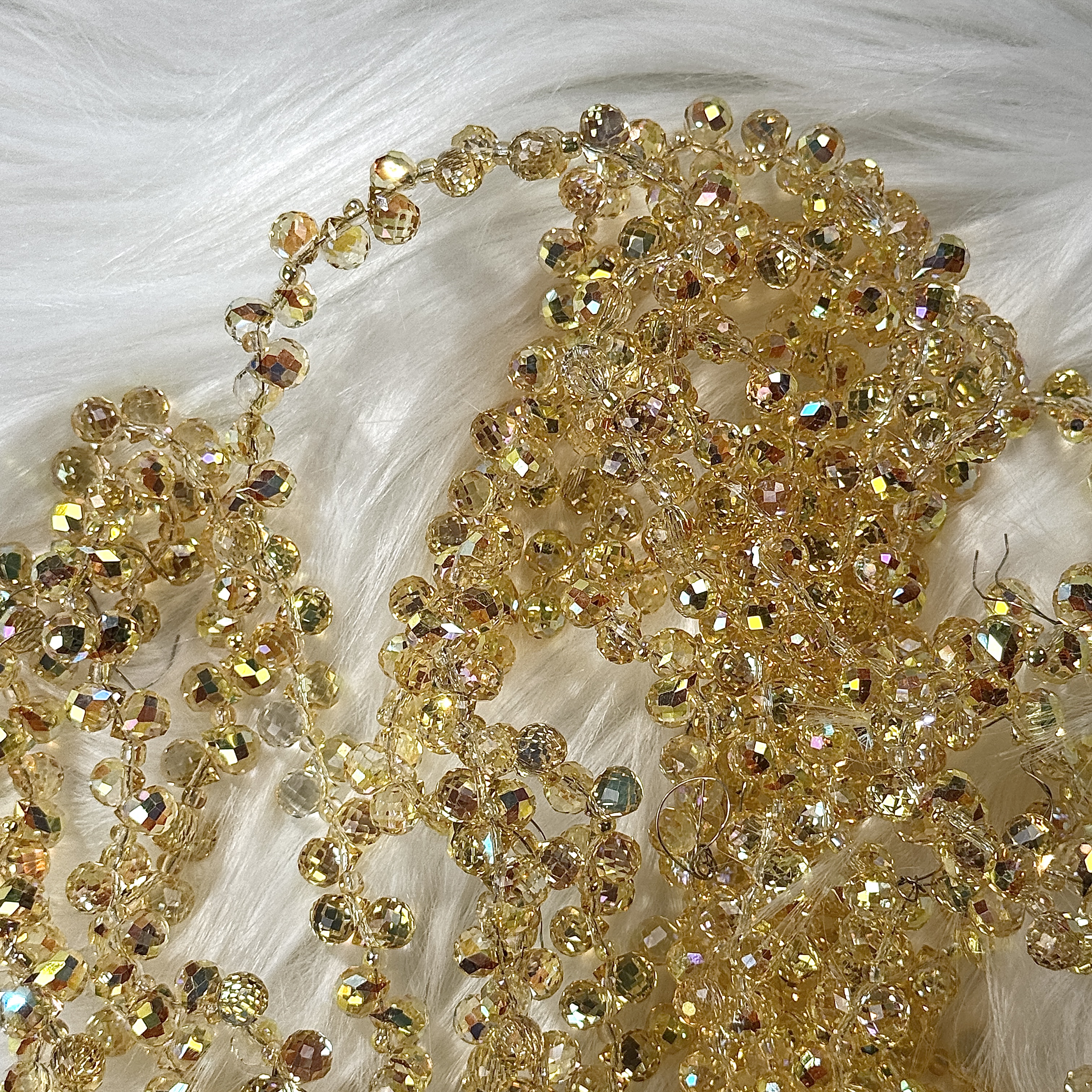 5.5mm yellow glass round bead