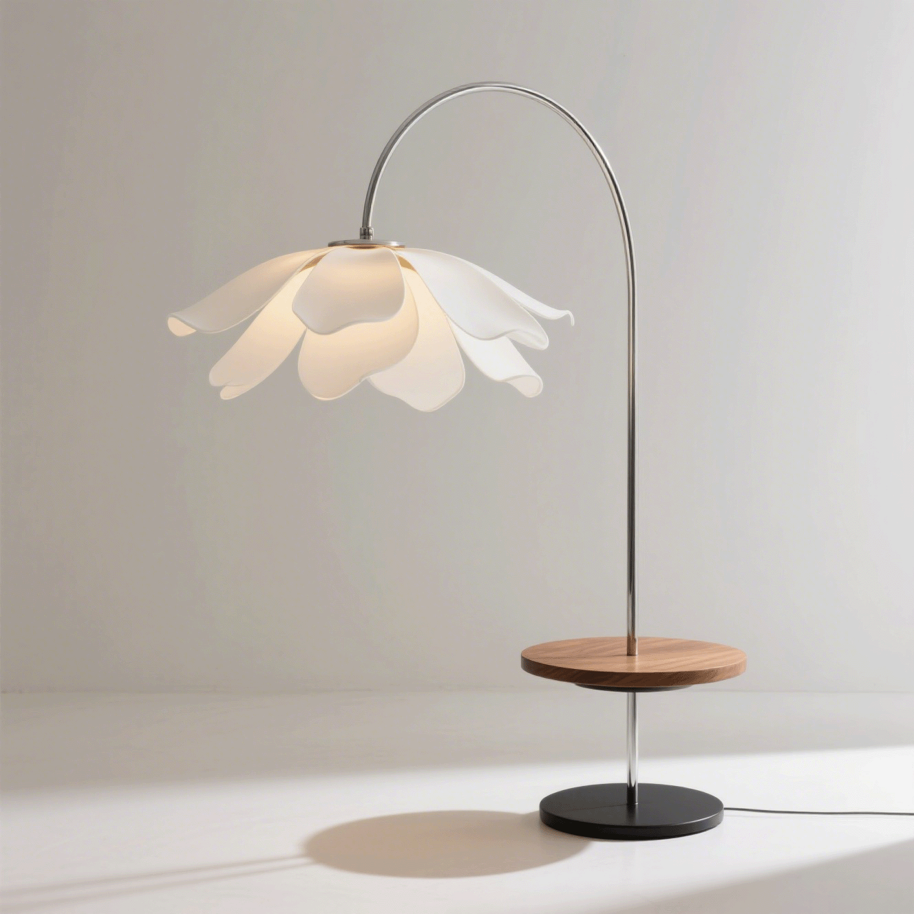 Moderne minimalistische Stehlampe aus Kupfer mit Blütenblättern