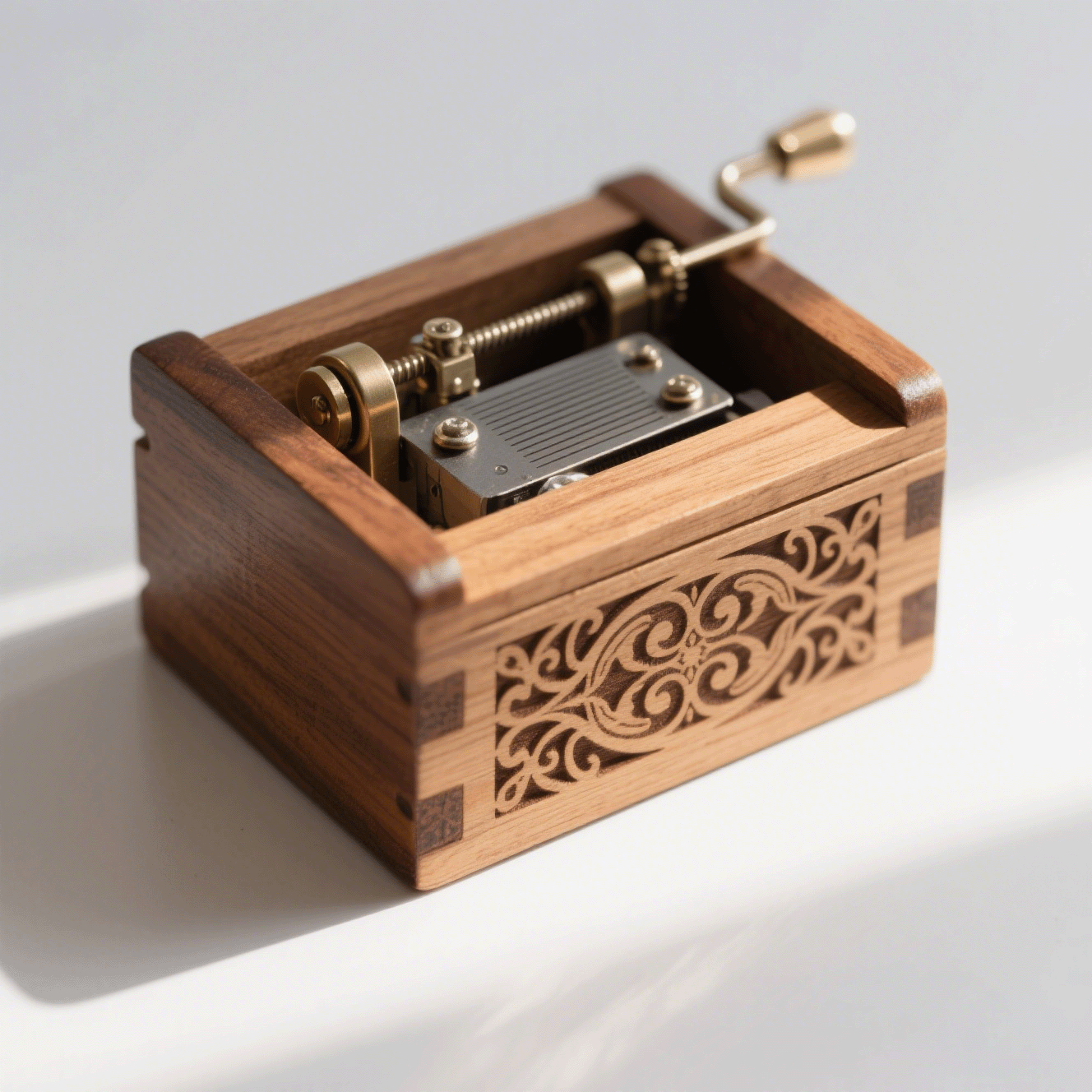 Handgefertigte Mechanische Spieluhr aus Walnussholz（2 Packungen）