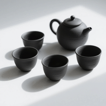 Teeservice aus Bone China (eine Kanne und 5 Tassen)