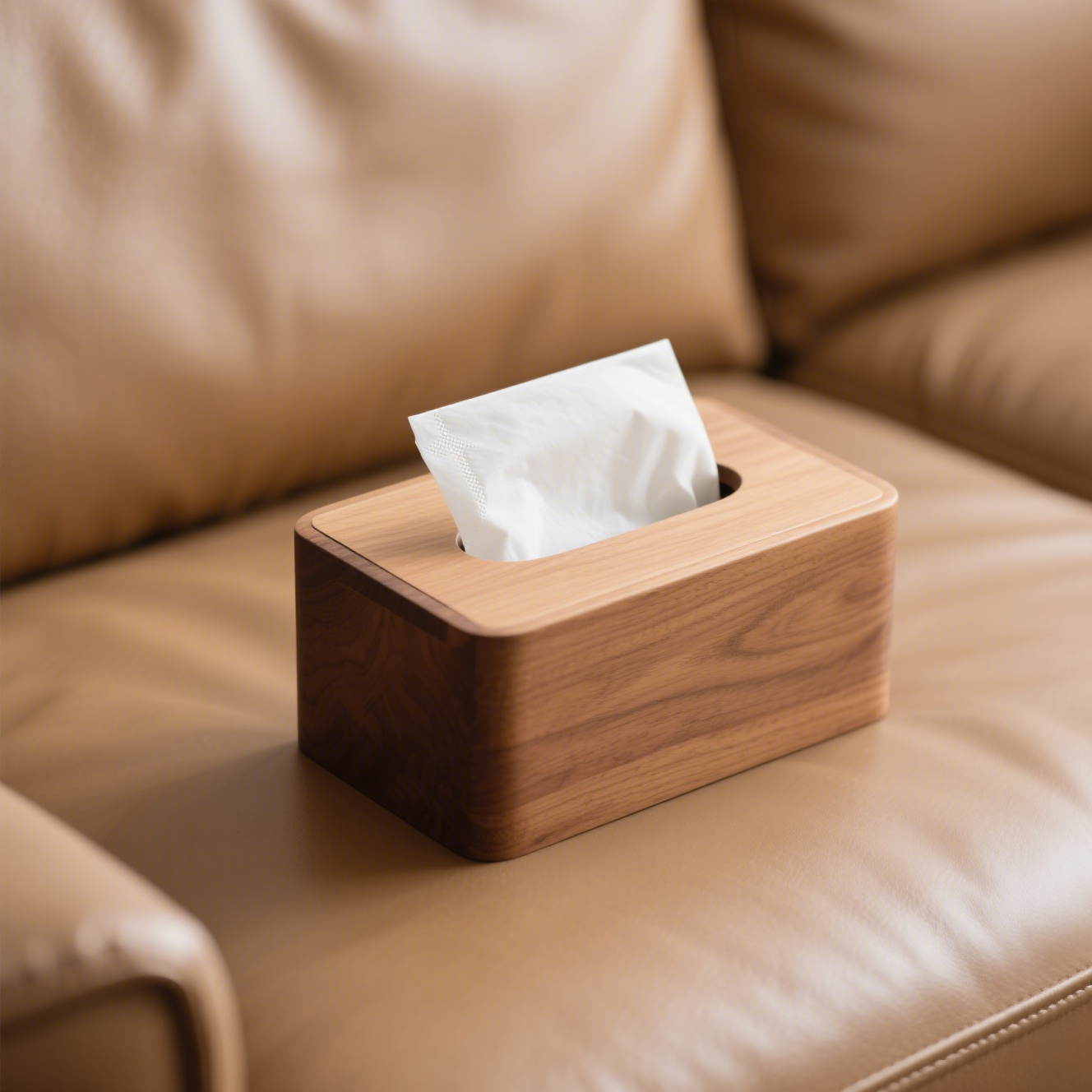 Taschentuchbox aus natürlichem Massivholz