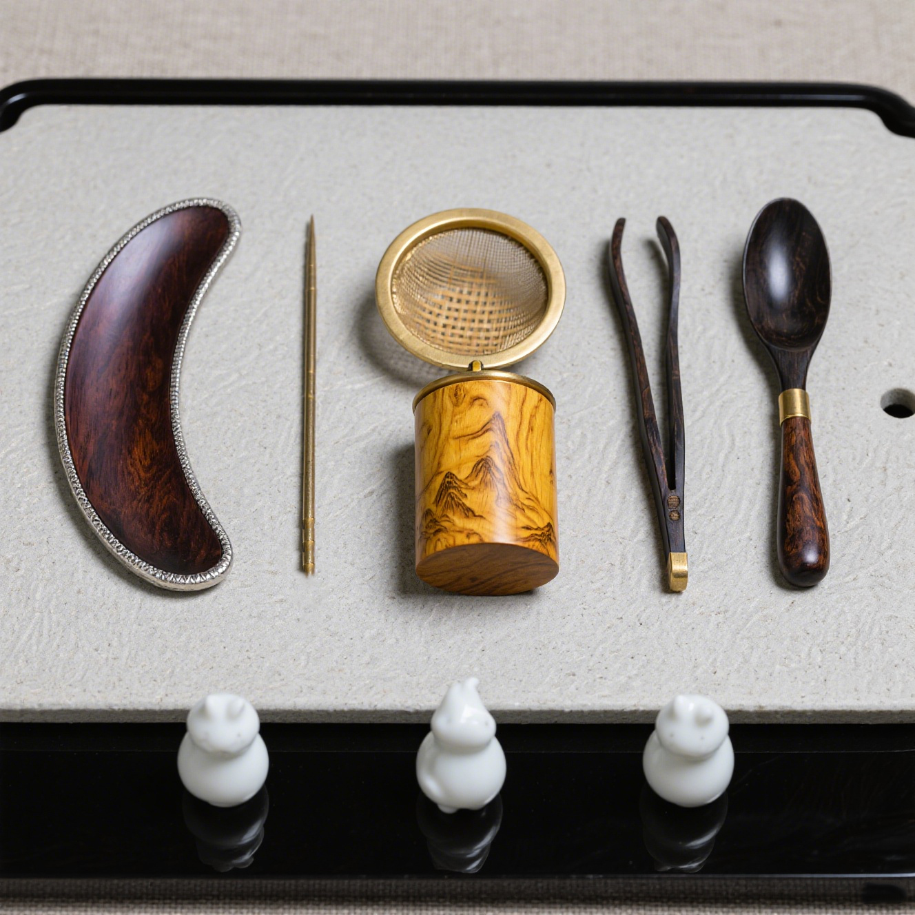 Hat részes teaszertartás eszközkészlet